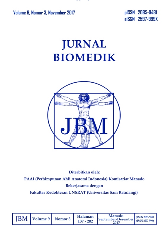 					View Vol. 9 No. 3 (2017): JURNAL BIOMEDIK : JBM
				