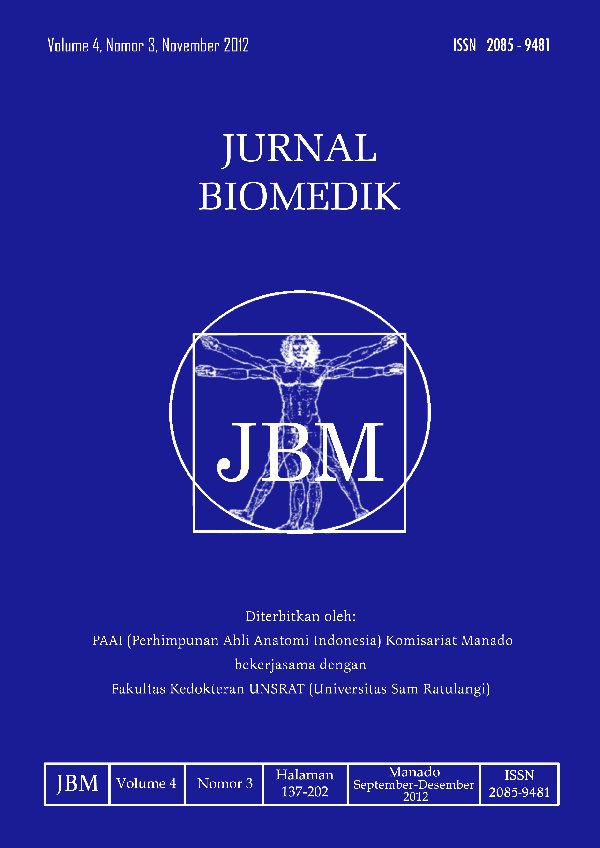 					View Vol. 4 No. 3 (2012): JURNAL BIOMEDIK : JBM
				