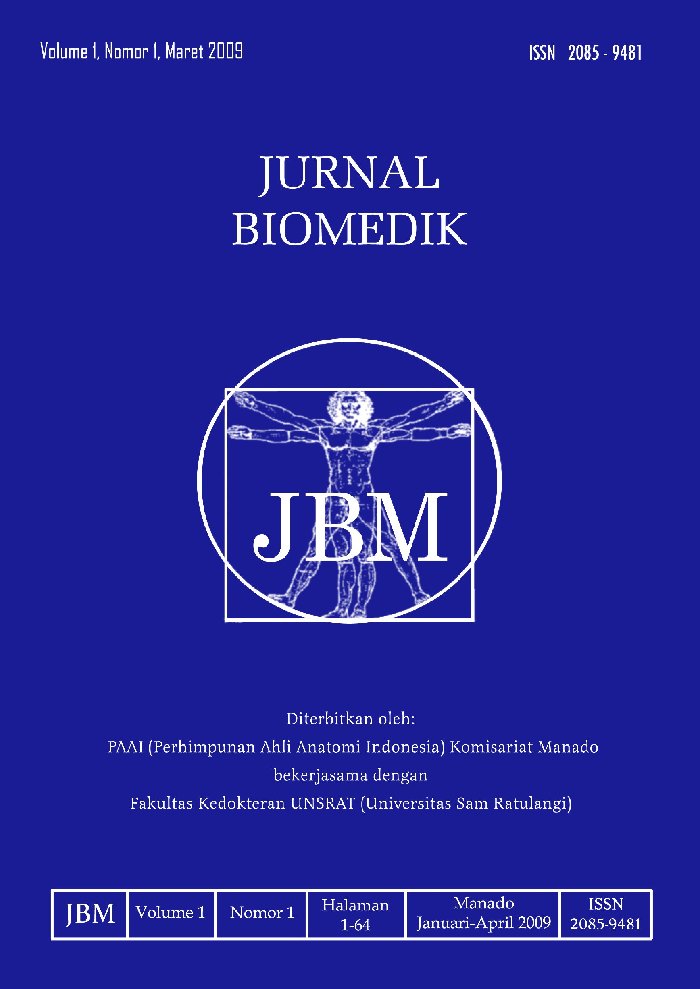 					View Vol. 1 No. 1 (2009): JURNAL BIOMEDIK : JBM
				
