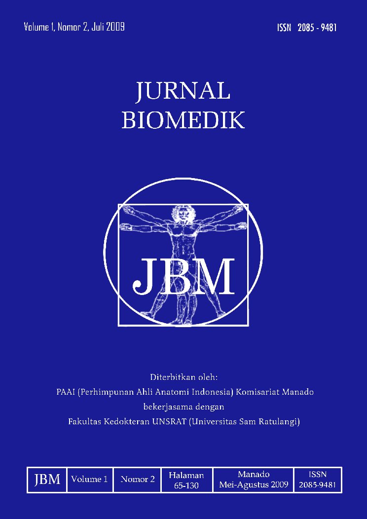 					View Vol. 1 No. 2 (2009): JURNAL BIOMEDIK : JBM
				