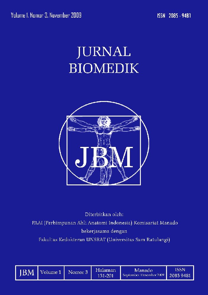 					View Vol. 1 No. 3 (2009): JURNAL BIOMEDIK : JBM
				