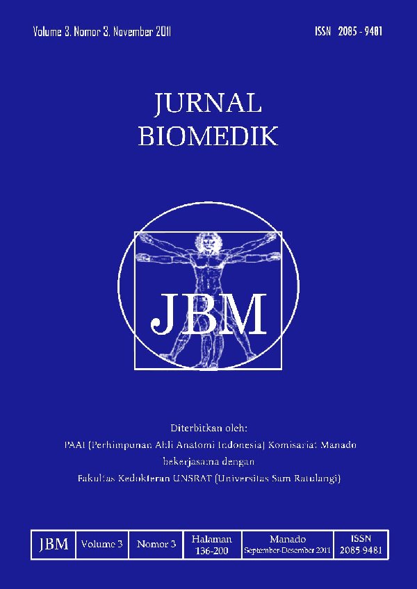 					View Vol. 3 No. 3 (2011): JURNAL BIOMEDIK : JBM
				