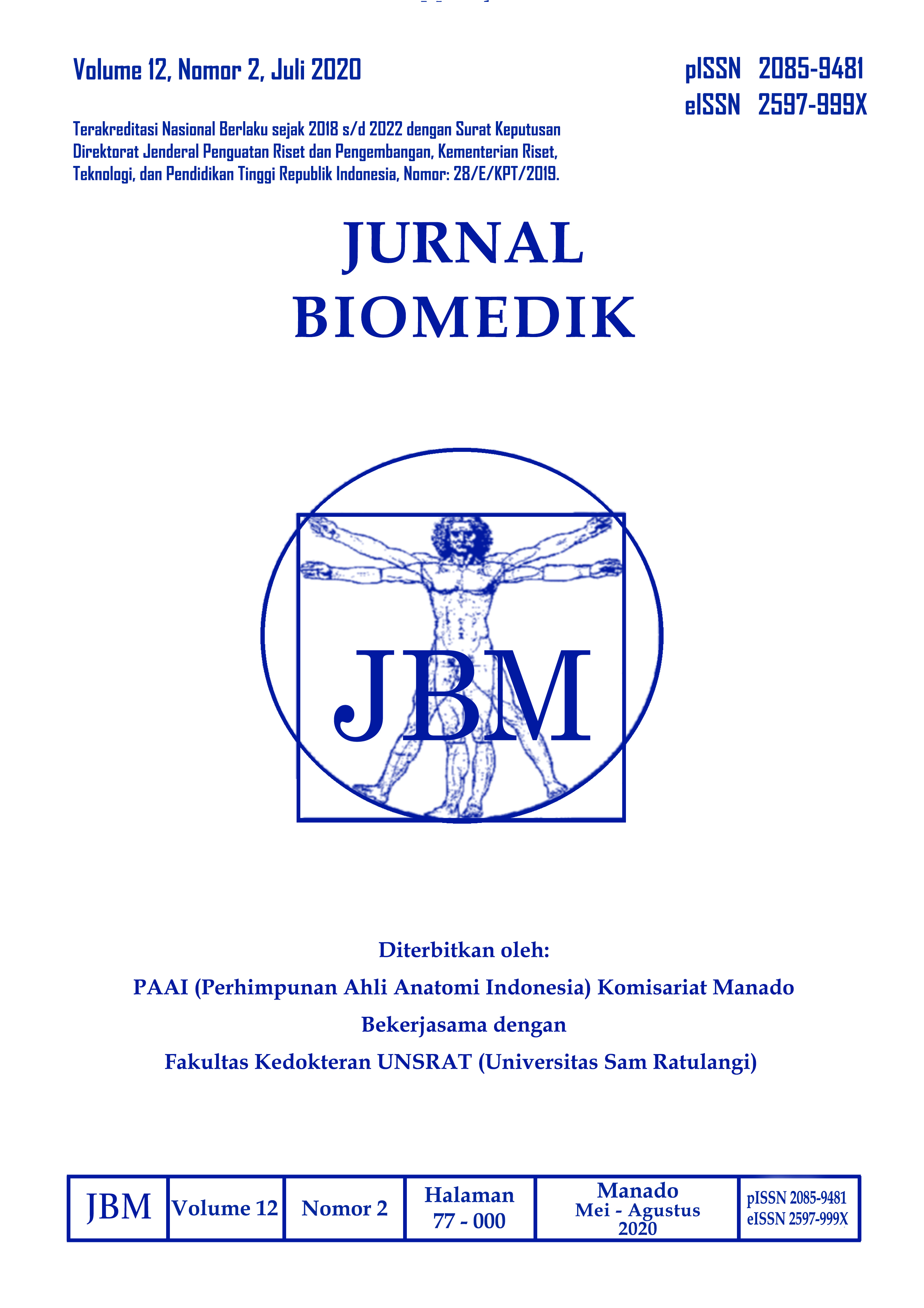 					View Vol. 12 No. 2 (2020): JURNAL BIOMEDIK : JBM
				