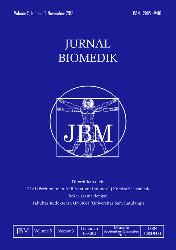 					View Vol. 5 No. 3 (2013): JURNAL BIOMEDIK : JBM
				