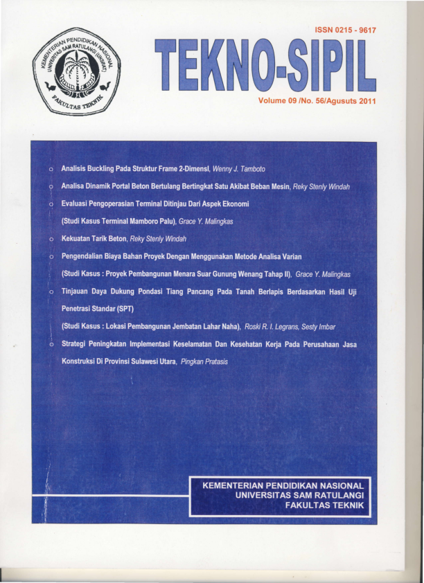 					View Vol. 9 No. 56 (2011): JURNAL TEKNO-SIPIL
				
