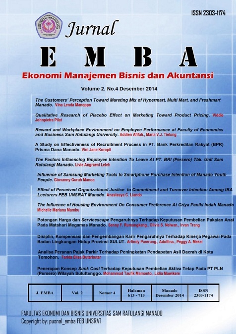 					View Vol. 2 No. 4 (2014): Jurnal EMBA, HAL 613- 713
				