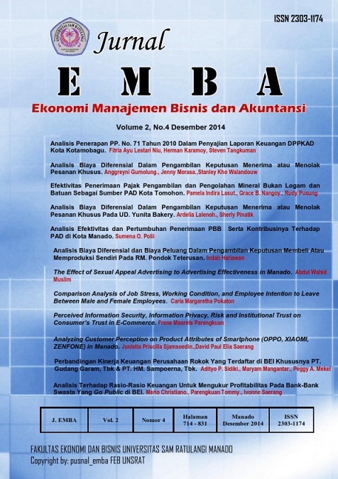 					View Vol. 2 No. 4 (2014): Jurnal EMBA, HAL 714- 831
				