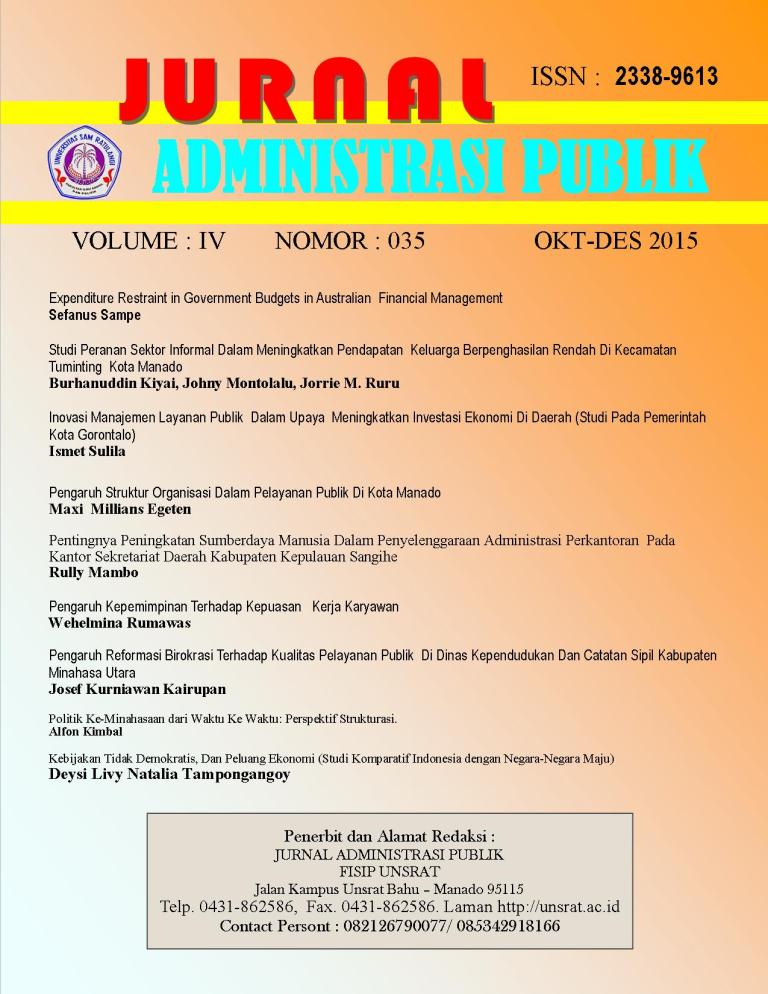 					View Vol. 4 No. 35 (2015): Jurnall Administrasi Publik
				