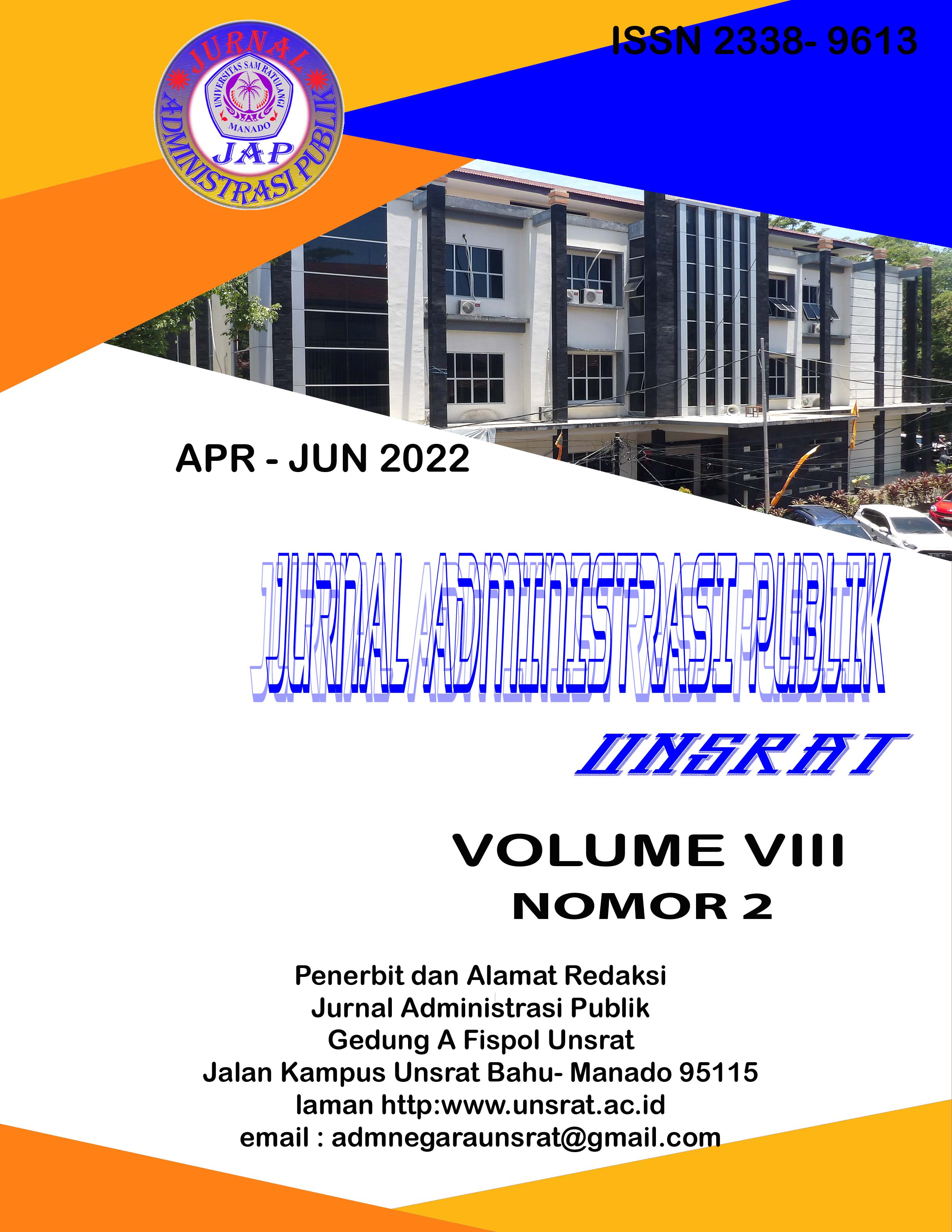 					View Vol. 8 No. 2 (2022): JURNAL ADMINISTRASI PUBLIK
				