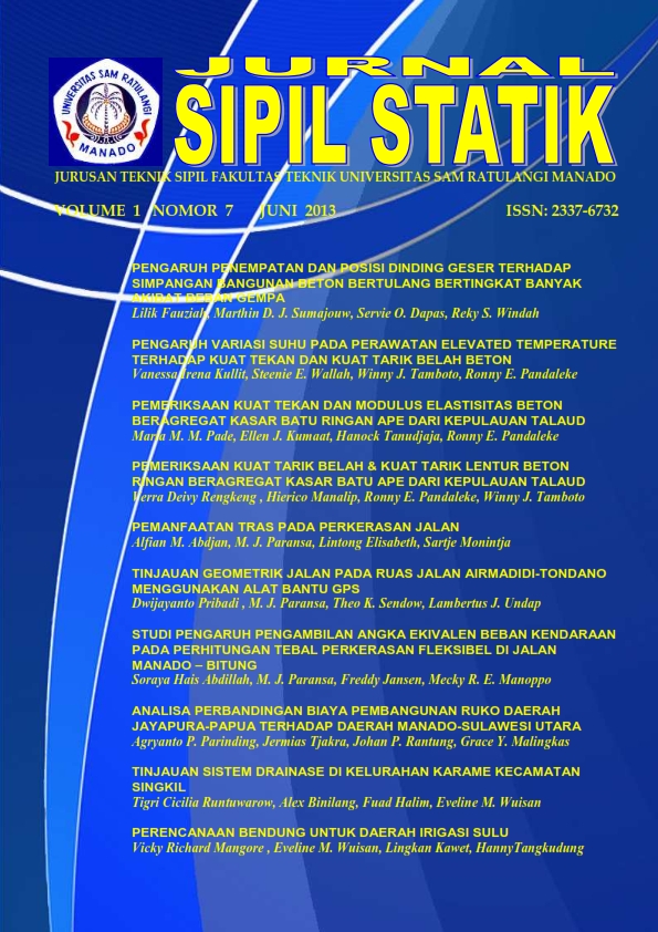 					Lihat Vol 1 No 7 (2013): JURNAL SIPIL STATIK
				