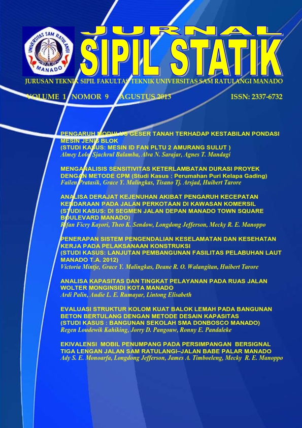 					Lihat Vol 1 No 9 (2013): JURNAL SIPIL STATIK
				