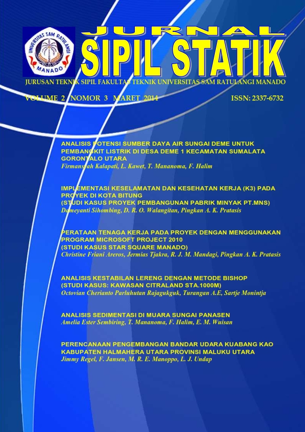 					Lihat Vol 2 No 3 (2014): JURNAL SIPIL STATIK
				