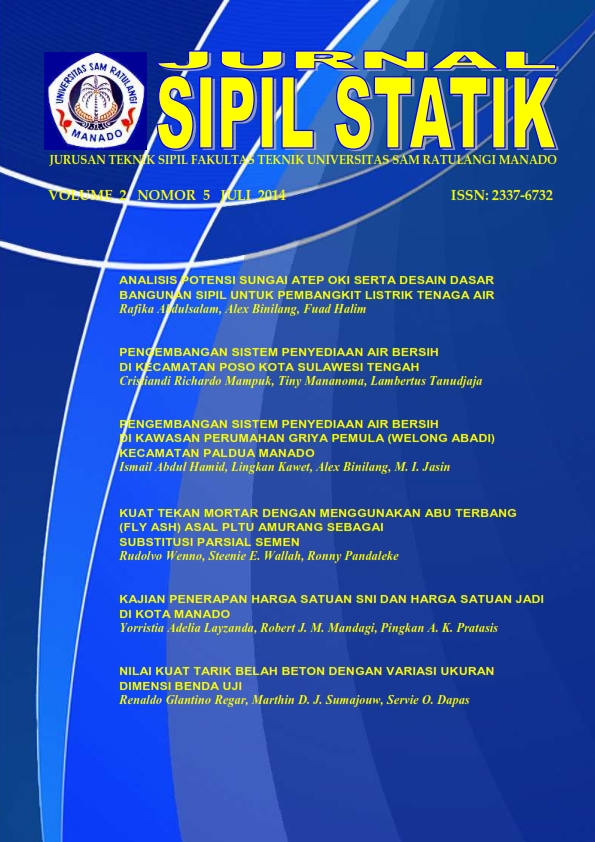 					View Vol. 2 No. 5 (2014): JURNAL SIPIL STATIK
				