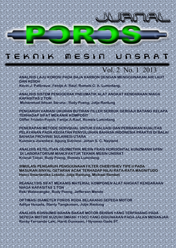 					View Vol. 2 No. 1 (2013): Jurnal Poros Teknik Mesin Unsrat
				
