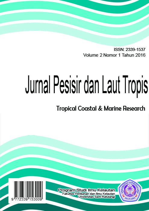 					View Vol. 4 No. 2 (2016): JURNAL PESISIR DAN LAUT TROPIS
				