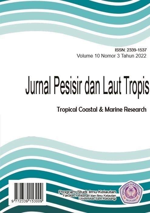 					View Vol. 10 No. 3 (2022): JURNAL PESISiR DAN LAUT TROPIS
				