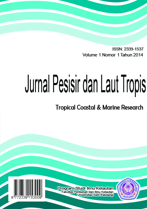 					View Vol. 2 No. 1 (2014): JURNAL PESISIR DAN LAUT TROPIS
				