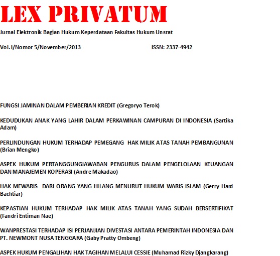 					View Vol. 1 No. 5 (2013): Lex Privatum
				
