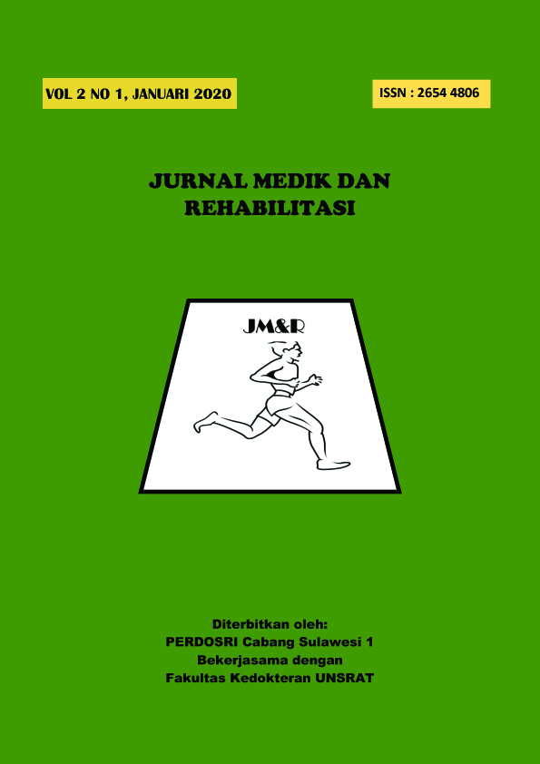 					View Vol. 2 No. 1 (2020): JURNAL MEDIK DAN REHABILITASI (JMR) VOLUME 2 NOMOR 1, JANUARI 2020
				