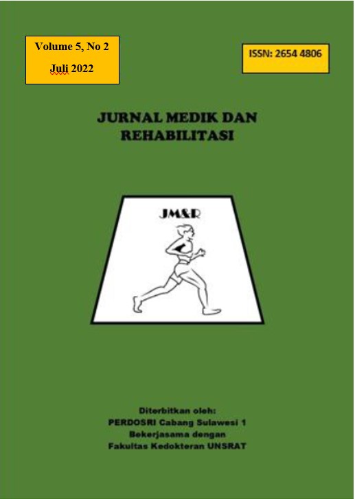 					View Vol. 4 No. 2 (2022): JURNAL MEDIK DAN REHABILITASI (JMR) VOLUME 4 NOMOR 2, Juli 2022
				