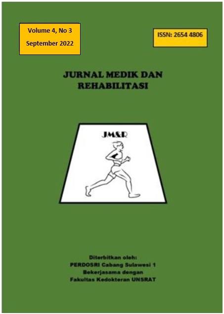 					View Vol. 4 No. 3 (2022): JURNAL MEDIK DAN REHABILITASI (JMR) VOLUME 4 NOMOR 3, September 2022
				