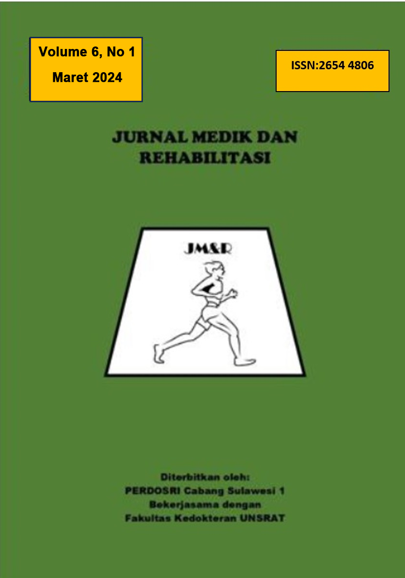 					View Vol. 6 No. 1 (2024): JURNAL MEDIK DAN REHABILITASI (JMR) VOLUME 6 NOMOR 1, MARET 2024
				