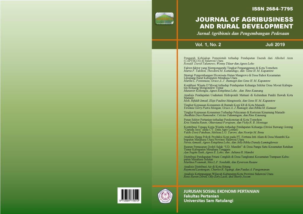 					View Vol. 1 No. 3 (2019): Journal of Agribusiness and Rural Development (Jurnal Agribisnis dan Pengembangan Pedesaan) - Juli 2019
				